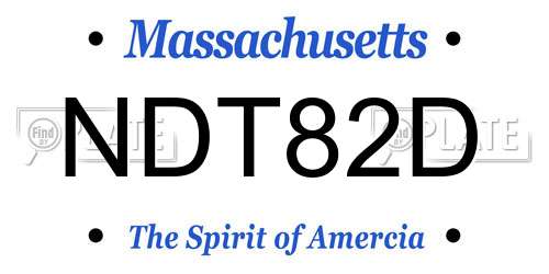 NDT82D Massachusetts License Plate