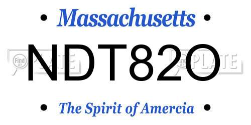 NDT82O Massachusetts License Plate