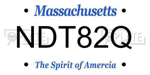 NDT82Q Massachusetts License Plate