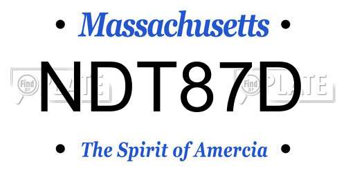 NDT87D Massachusetts License Plate