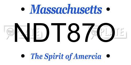 NDT87O Massachusetts License Plate