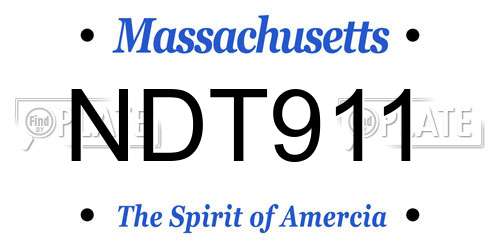 NDT911 Massachusetts License Plate