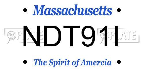 NDT91I Massachusetts License Plate