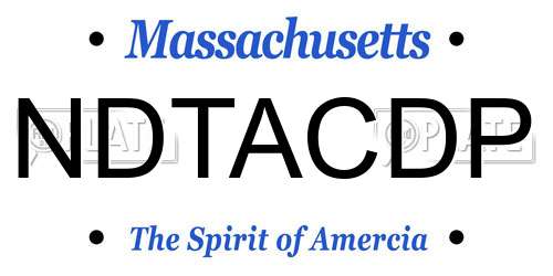 NDTACDP Massachusetts License Plate