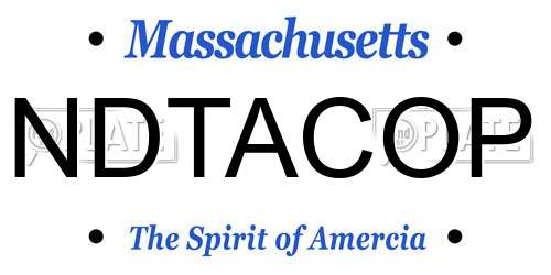 NDTACOP Massachusetts License Plate