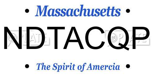 NDTACQP Massachusetts License Plate