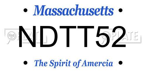 NDTT52 Massachusetts License Plate