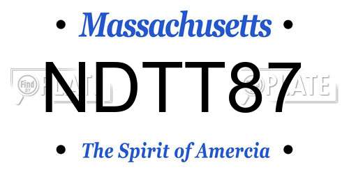 NDTT87 Massachusetts License Plate
