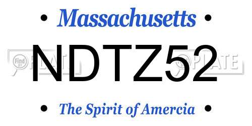 NDTZ52 Massachusetts License Plate