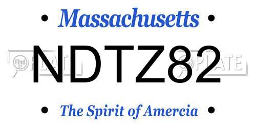 NDTZ82 Massachusetts License Plate