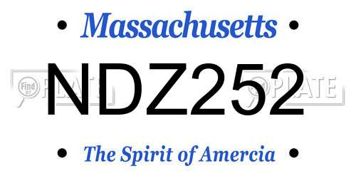 NDZ252 Massachusetts License Plate