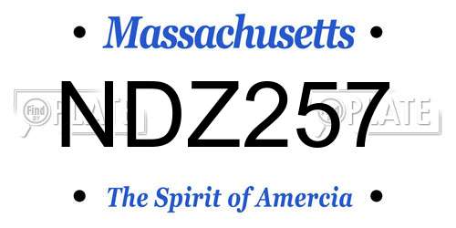 NDZ257 Massachusetts License Plate