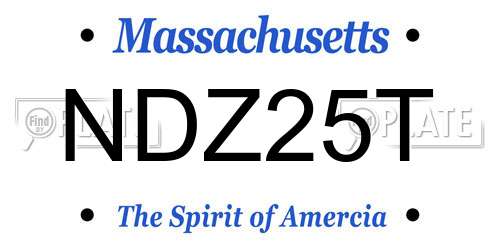 NDZ25T Massachusetts License Plate