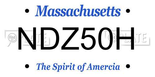 NDZ50H Massachusetts License Plate