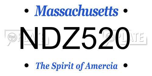 NDZ520 Massachusetts License Plate