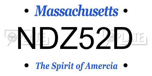 NDZ52D Massachusetts License Plate