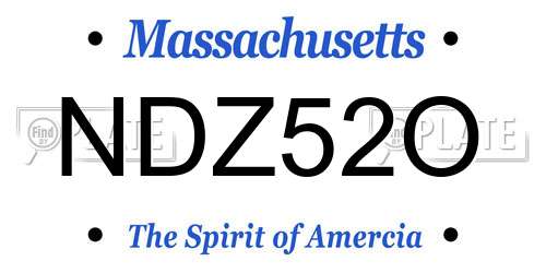 NDZ52O Massachusetts License Plate