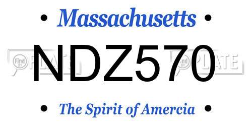NDZ570 Massachusetts License Plate