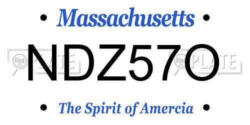 NDZ57O Massachusetts License Plate