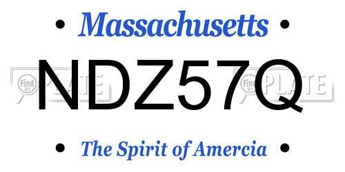 NDZ57Q Massachusetts License Plate