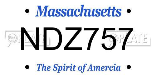 NDZ757 Massachusetts License Plate