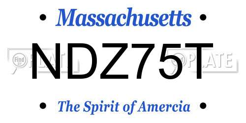NDZ75T Massachusetts License Plate