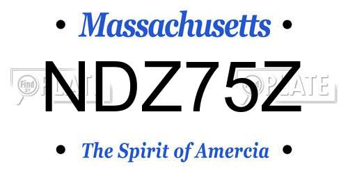 NDZ75Z Massachusetts License Plate
