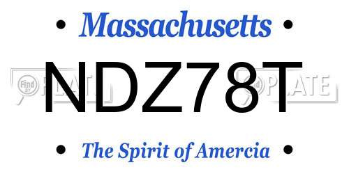 NDZ78T Massachusetts License Plate