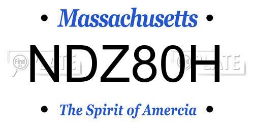 NDZ80H Massachusetts License Plate