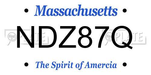 NDZ87Q Massachusetts License Plate