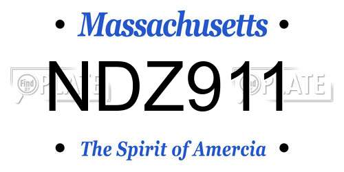 NDZ911 Massachusetts License Plate