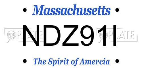 NDZ91I Massachusetts License Plate