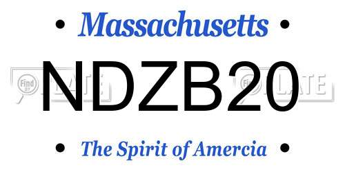 NDZB20 Massachusetts License Plate