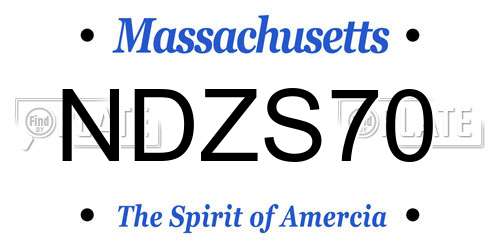 NDZS70 Massachusetts License Plate