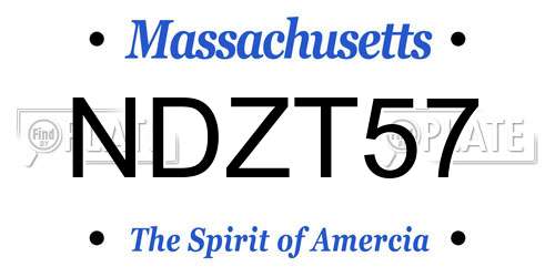 NDZT57 Massachusetts License Plate
