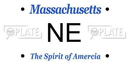 NE Massachusetts License Plate