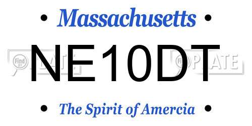 NE10DT Massachusetts License Plate