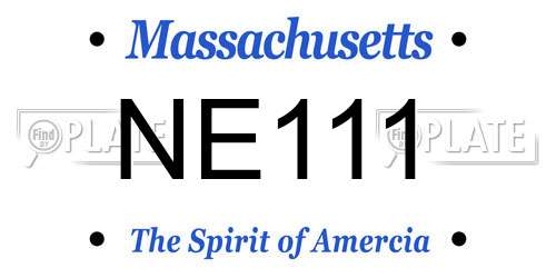 NE111 Massachusetts License Plate
