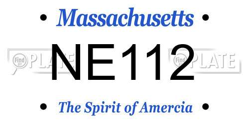 NE112 Massachusetts License Plate