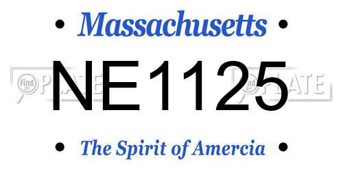 NE1125 Massachusetts License Plate