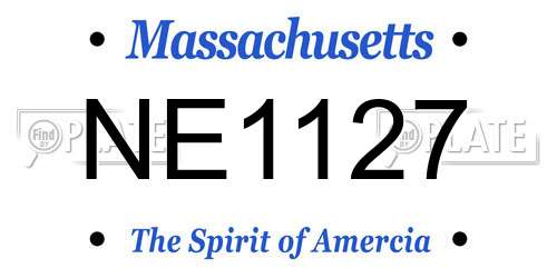 NE1127 Massachusetts License Plate