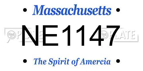 NE1147 Massachusetts License Plate