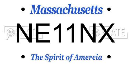 NE11NX Massachusetts License Plate
