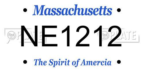 NE1212 Massachusetts License Plate