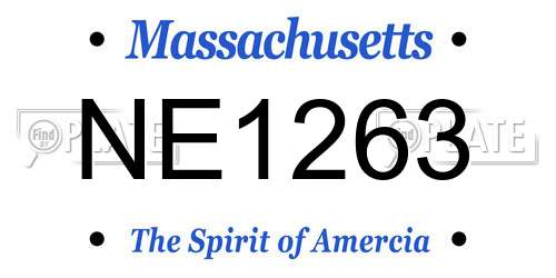 NE1263 Massachusetts License Plate