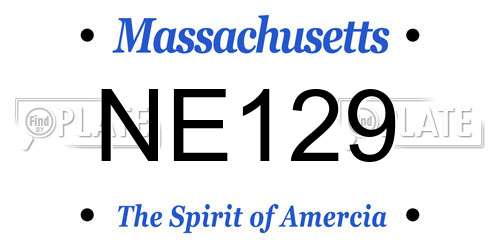 NE129 Massachusetts License Plate