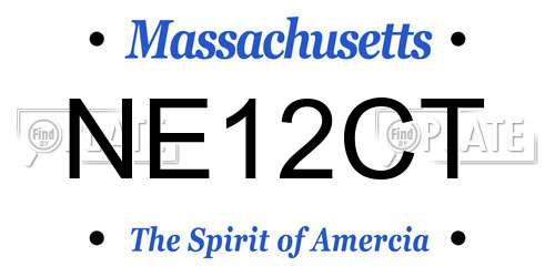 NE12CT Massachusetts License Plate