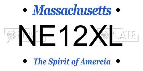 NE12XL Massachusetts License Plate