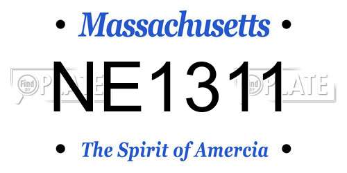 NE1311 Massachusetts License Plate