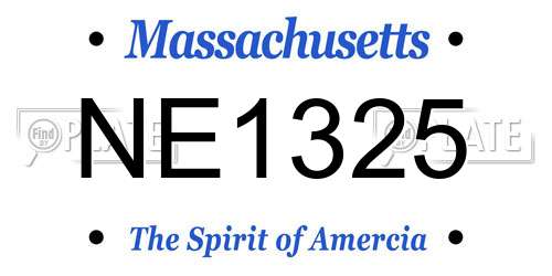 NE1325 Massachusetts License Plate